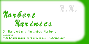 norbert marinics business card
